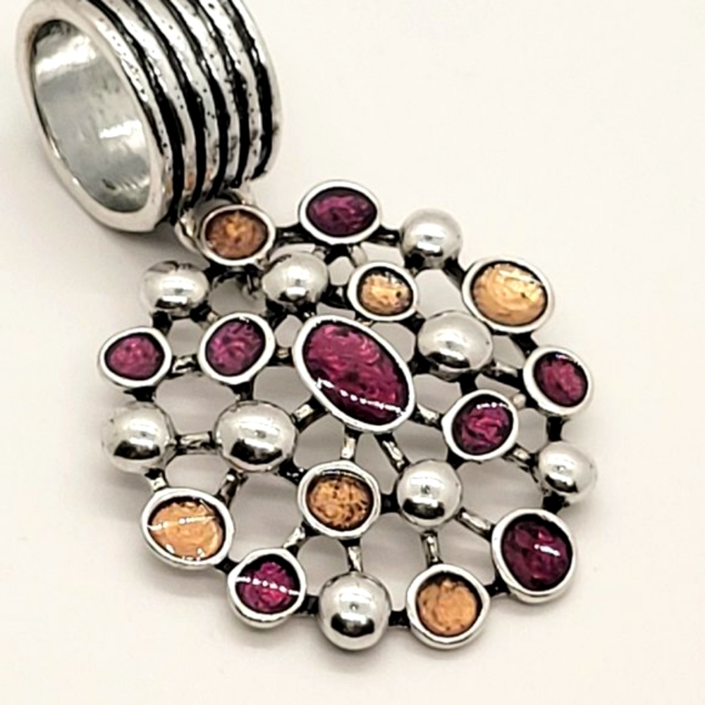 Scarf Necklace Jewelry, with Red, Gold and Silver Coloring, Lightweight, Round,